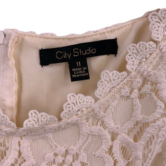 City Studio Ivory Lace Fit & Flare Dress Sz 11 NWT - Picture 5 of 6